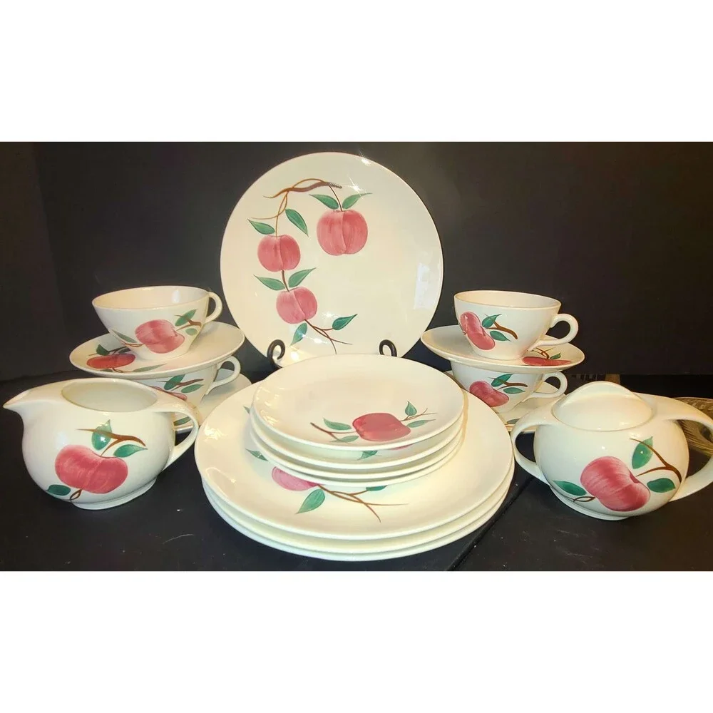 EXTREMELY RARE Canonsburg Mcintosh 4‎ Piece Place Setting Sugar&Creamer